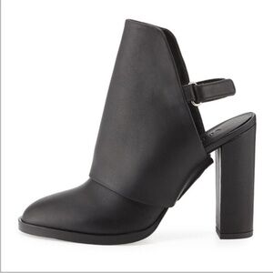 Vince Leather Slingback Mule Heels Black